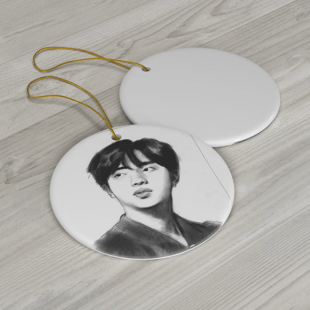 Jin of BTS - Christmas Tree Ornament Printify - Adam Benet Shaw