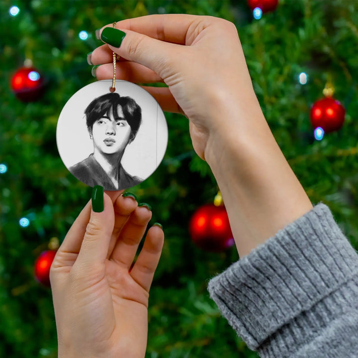 Jin of BTS - Christmas Tree Ornament Printify - Adam Benet Shaw