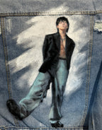 Jungkook BTS Denim Jacket – Hand-Painted Airbrushed Jungkook Kick Jacket
