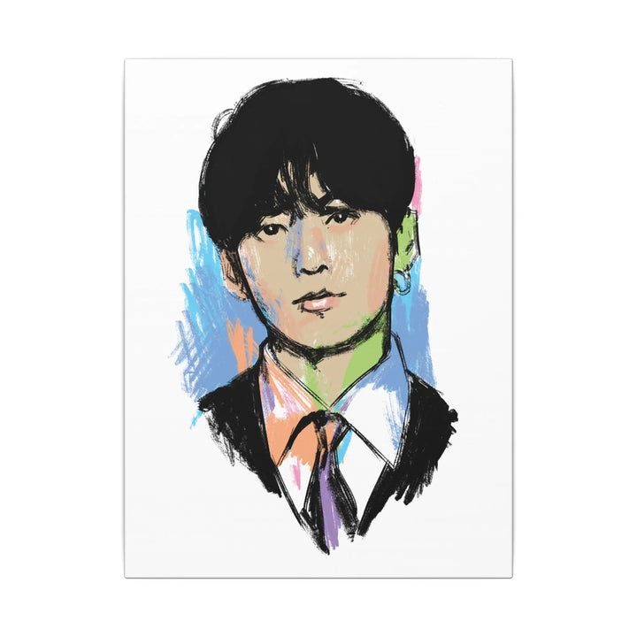 Jungkook Portrait Canvas Print Printify - Adam Benet Shaw