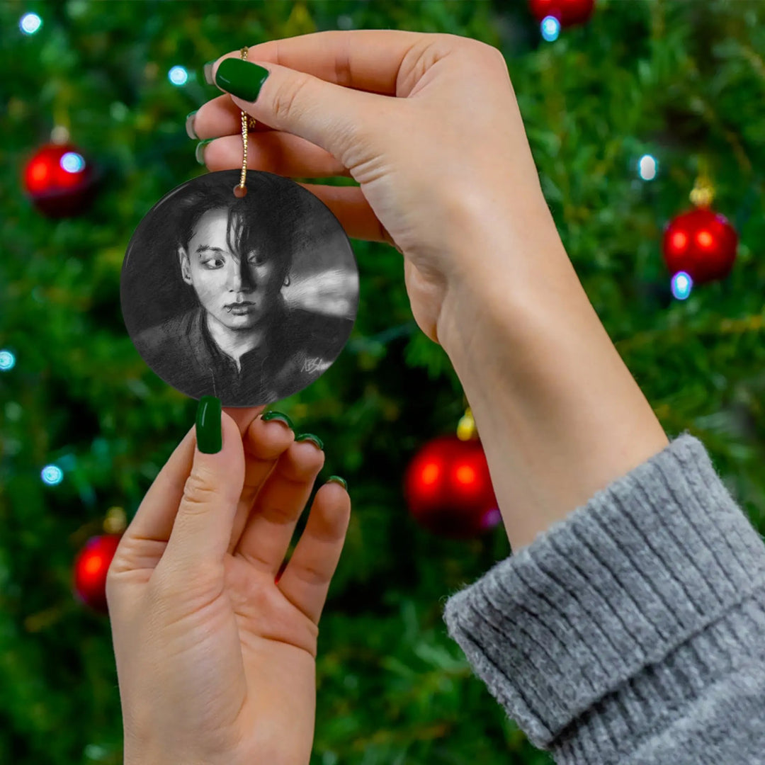 Jungkook of BTS - Christmas Ornament Printify - Adam Benet Shaw