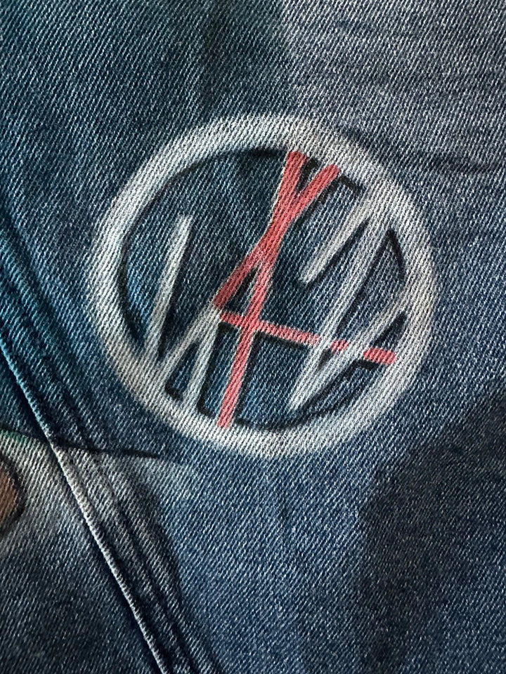 Lee Know Stray Kids Denim Jacket – Hand-Painted Airbrushed Lee Know Jacket Pop Brush - Adam Benet Shaw