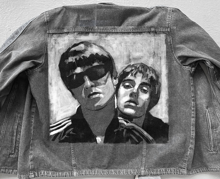 Oasis Custom Denim Jacket – Hand-Painted Airbrush Oasis Denim Jacket
