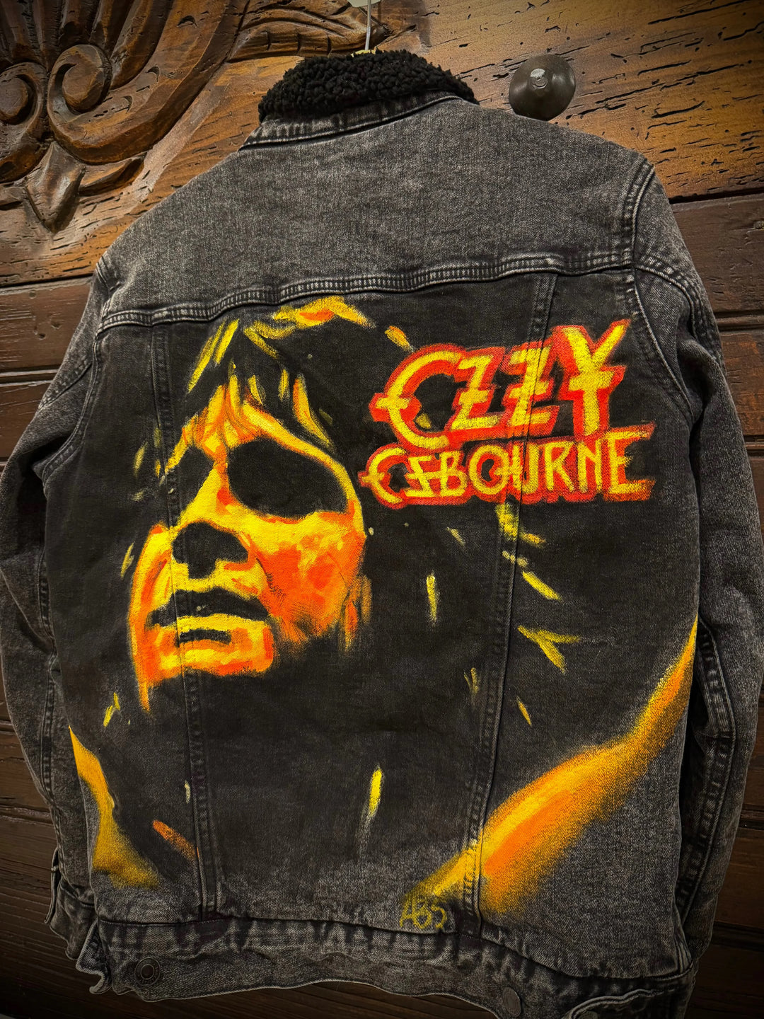 Ozzy Osbourne Denim Jacket – Hand-Painted Airbrushed Ozzy Jacket Pop Brush - Adam Benet Shaw