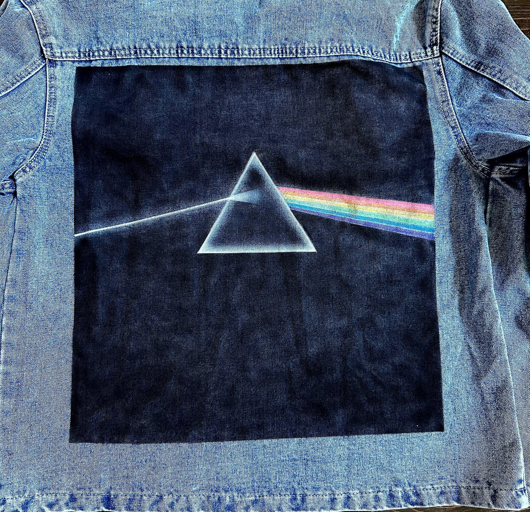 Airbrushed and hand-painted detail on Pink Floyd jacket