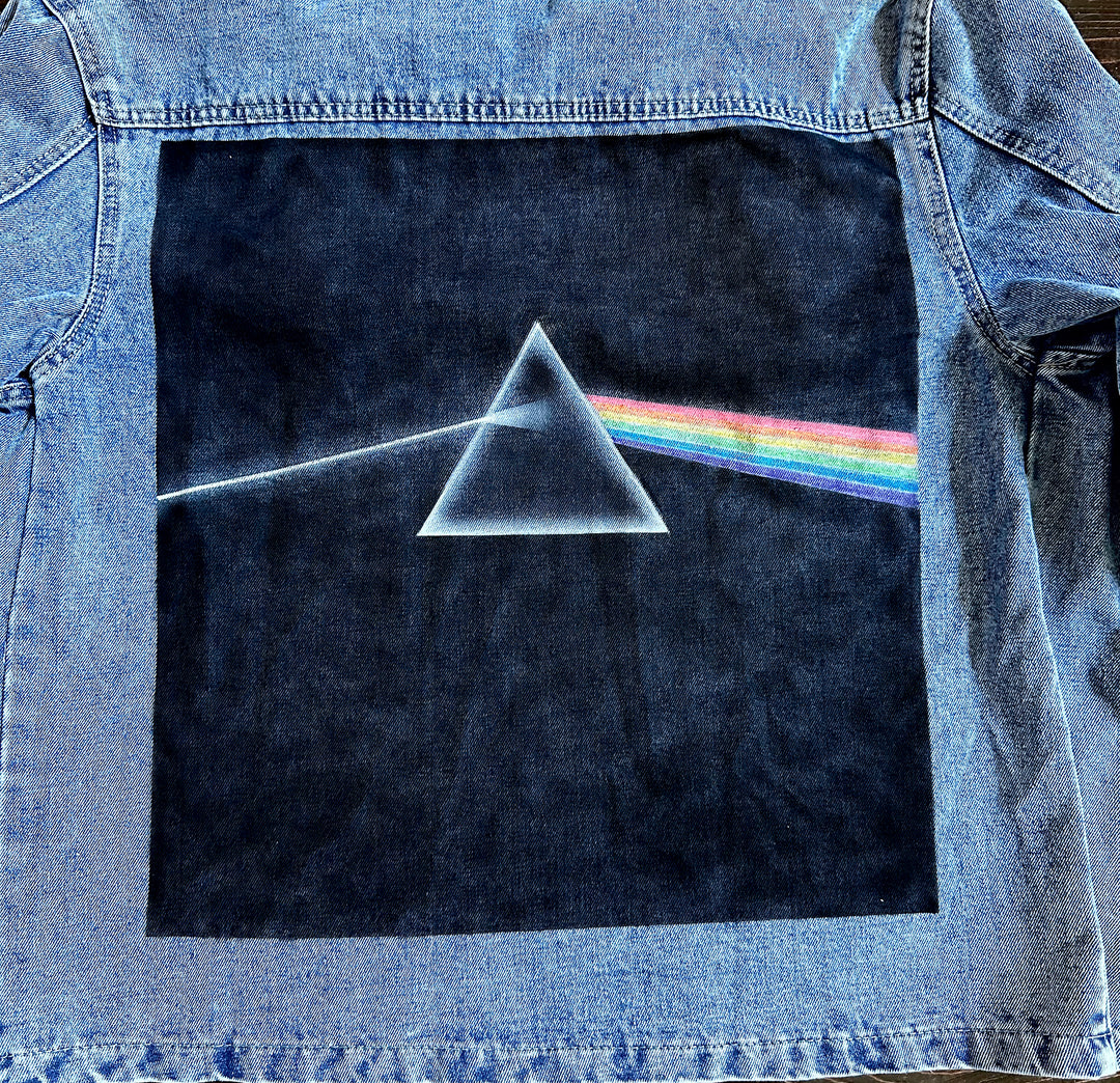 Airbrushed and hand-painted detail on Pink Floyd jacket