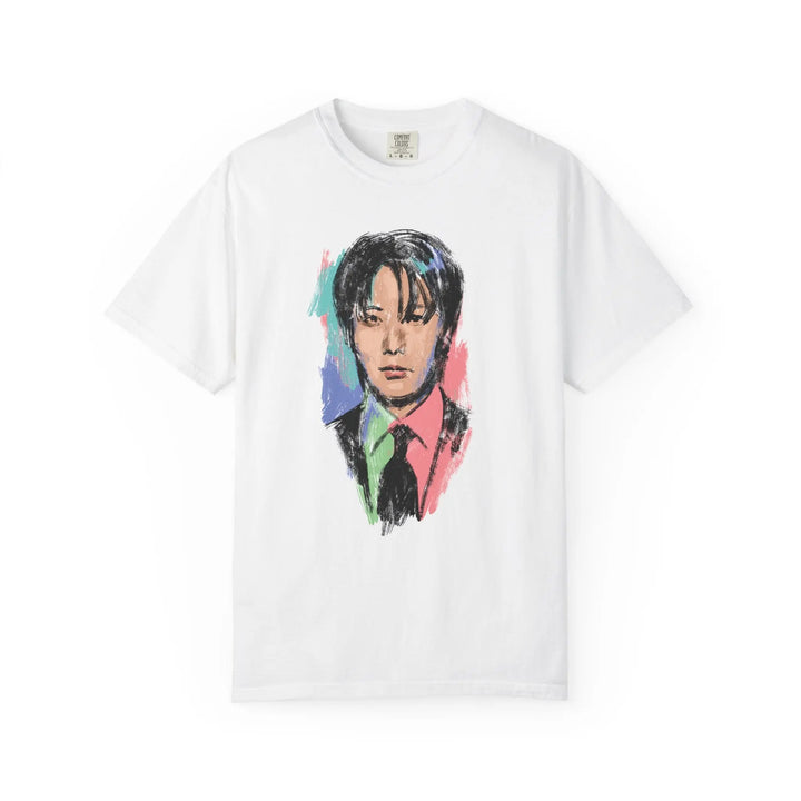 Portrait Art T-Shirt — Colorful Sketch of J-Hope of BTS Graphic Tee Printify - Adam Benet Shaw