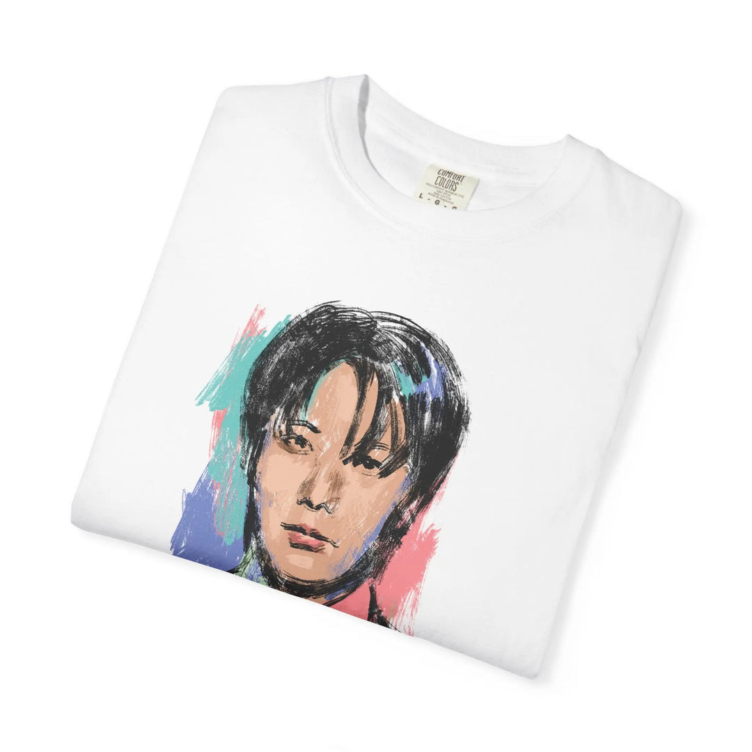 Portrait Art T-Shirt — Colorful Sketch of J-Hope of BTS Graphic Tee Printify - Adam Benet Shaw