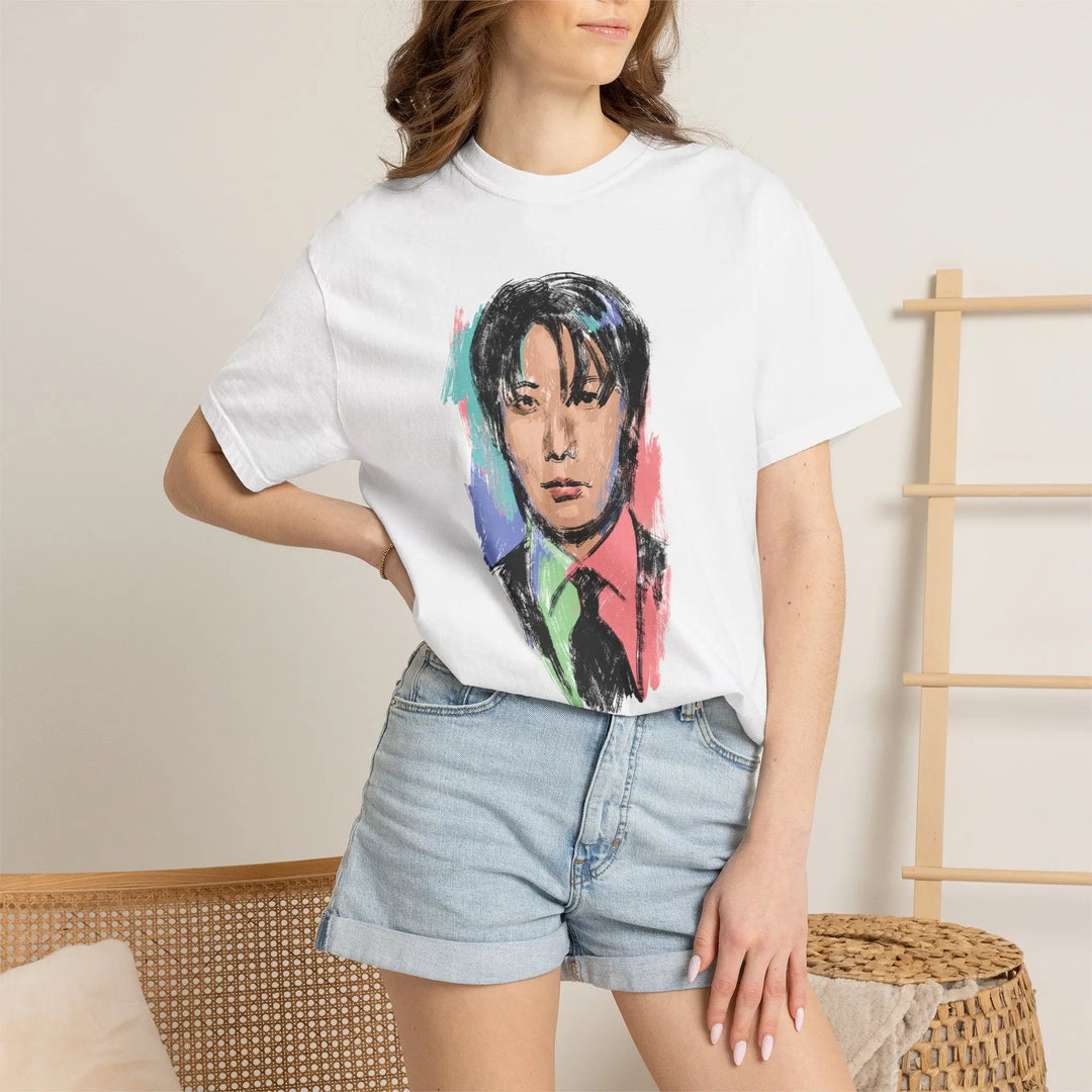 Portrait Art T-Shirt — Colorful Sketch of J-Hope of BTS Graphic Tee Printify - Adam Benet Shaw