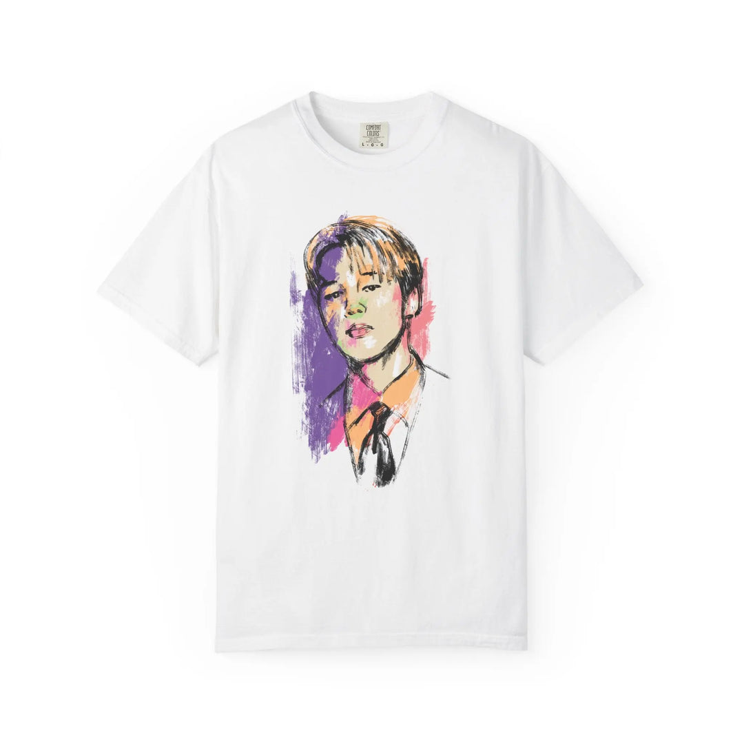 Portrait Art T-Shirt — Colorful Watercolor Face Illustration Tee Printify - Adam Benet Shaw