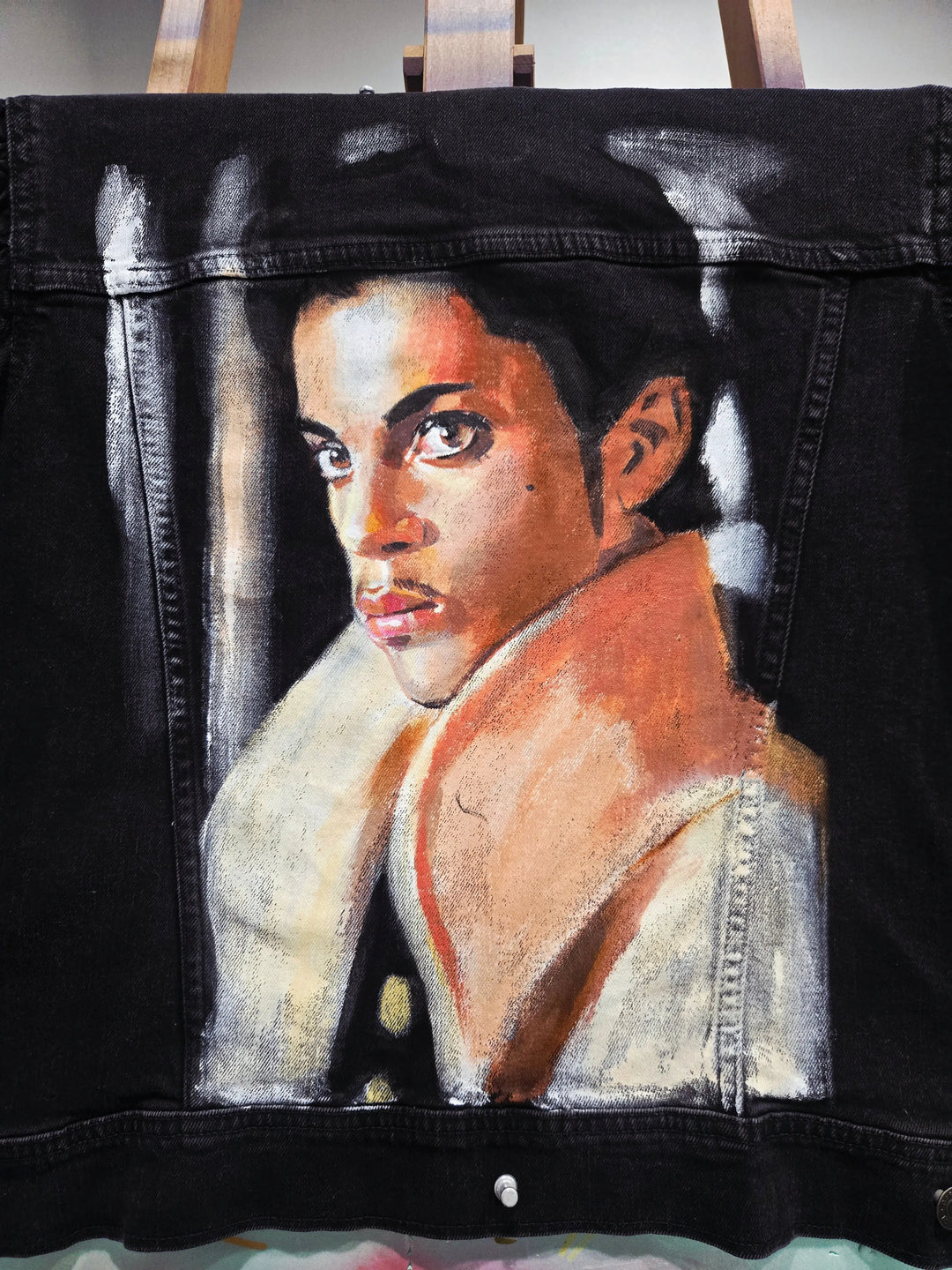 Prince airbrushed denim jacket by Popbrush