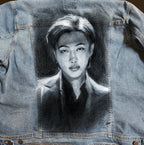 RM BTS Denim Jacket – Hand-Painted Airbrushed Charcoal RM Denim Jacket