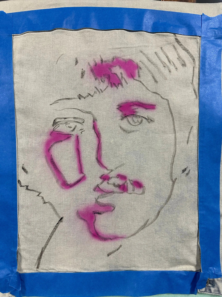 Custom airbrushed Ringo Starr design in progress 1