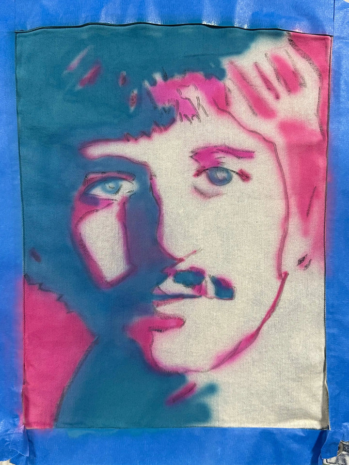 Custom airbrushed Ringo Starr design in progress 3
