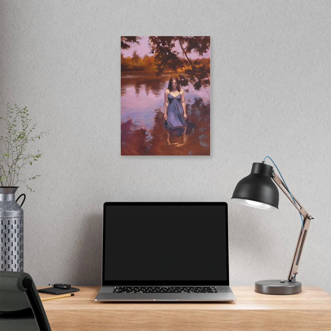 "Shallow Lake" Printed Canvas- Dreamy Lakeside Scene — Ethereal Water Portrait Stretched Art Printify - Adam Benet Shaw