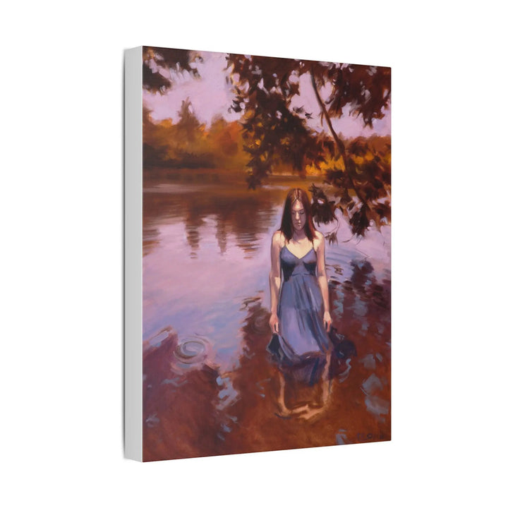 "Shallow Lake" Printed Canvas- Dreamy Lakeside Scene — Ethereal Water Portrait Stretched Art Printify - Adam Benet Shaw