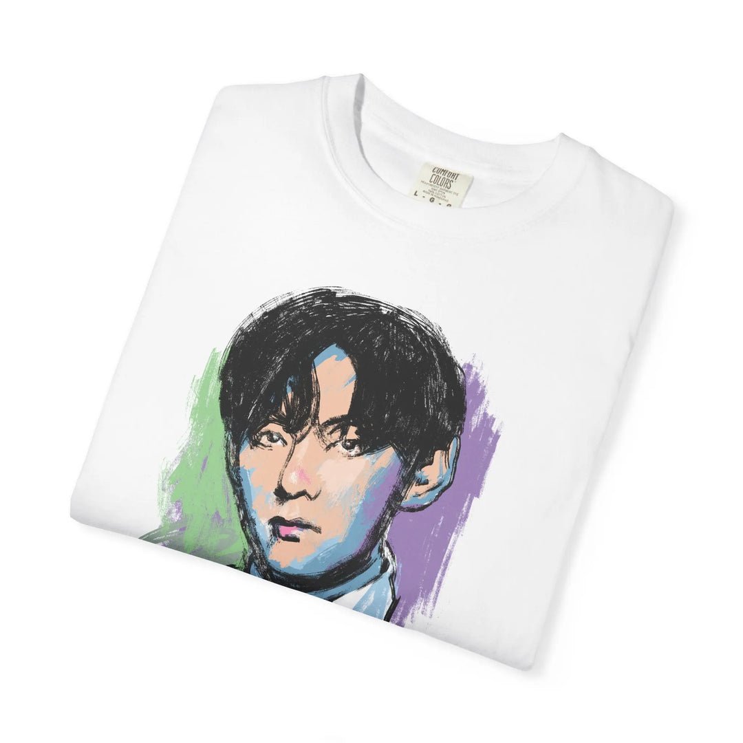 Sketch Portrait T-Shirt — Watercolor illo of V of BTS Printify - Adam Benet Shaw