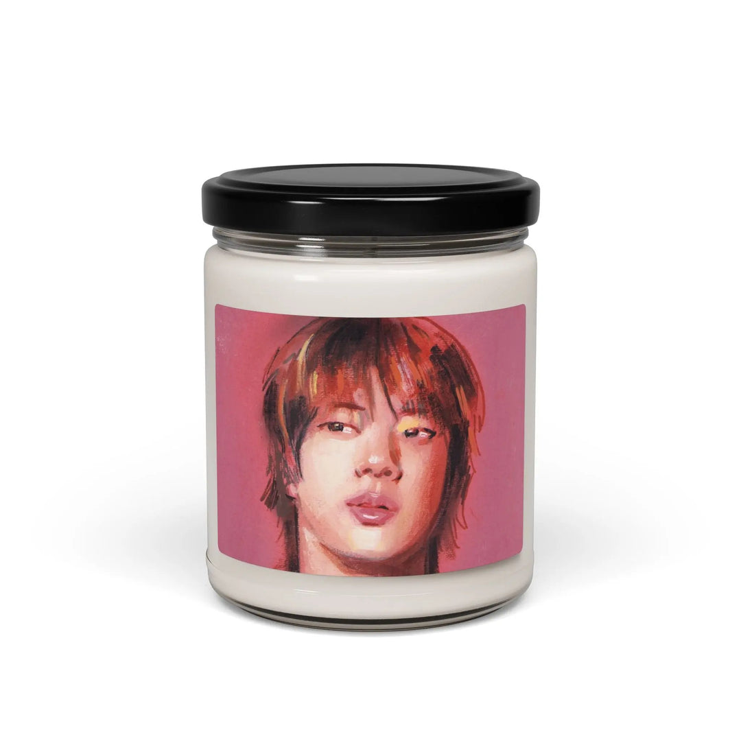 Soy Candle, BTS Jin Kpop Astronaut Design, Aromatherapy Candle, Jin of Worldwide Handsome, 9oz Candle, Eco-Friendly Candle, Gift for Kpop Printify - Adam Benet Shaw