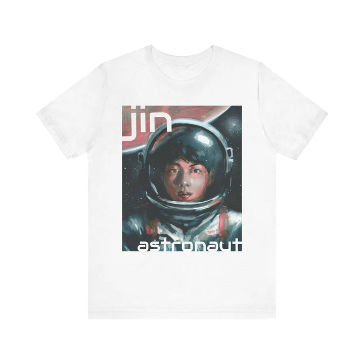 T-Shirt Jin of BTS Astronaut Worldwide Handsome Super Tuna Happy Running Wild Unisex Jersey Short Sleeve Tee Printify - Adam Benet Shaw