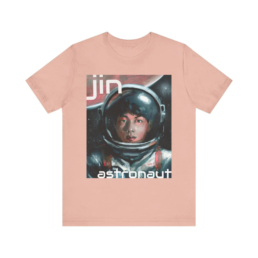 T-Shirt Jin of BTS Astronaut Worldwide Handsome Super Tuna Happy Running Wild Unisex Jersey Short Sleeve Tee Printify - Adam Benet Shaw