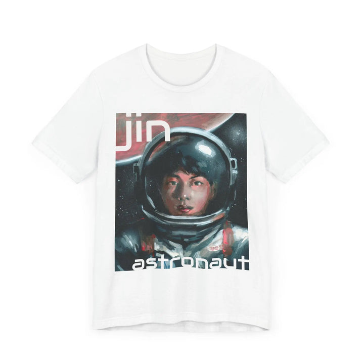 T-Shirt Jin of BTS Astronaut Worldwide Handsome Super Tuna Happy Running Wild Unisex Jersey Short Sleeve Tee Printify - Adam Benet Shaw