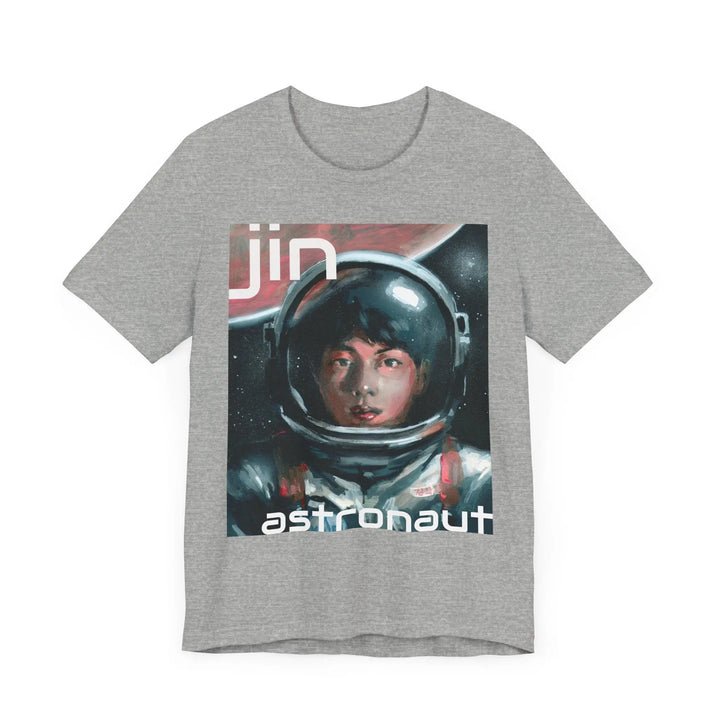 T-Shirt Jin of BTS Astronaut Worldwide Handsome Super Tuna Happy Running Wild Unisex Jersey Short Sleeve Tee Printify - Adam Benet Shaw