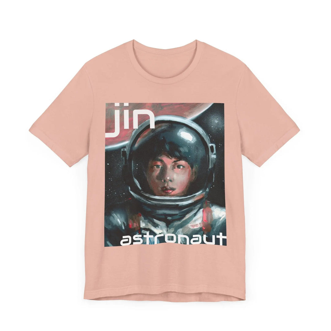 T-Shirt Jin of BTS Astronaut Worldwide Handsome Super Tuna Happy Running Wild Unisex Jersey Short Sleeve Tee Printify - Adam Benet Shaw