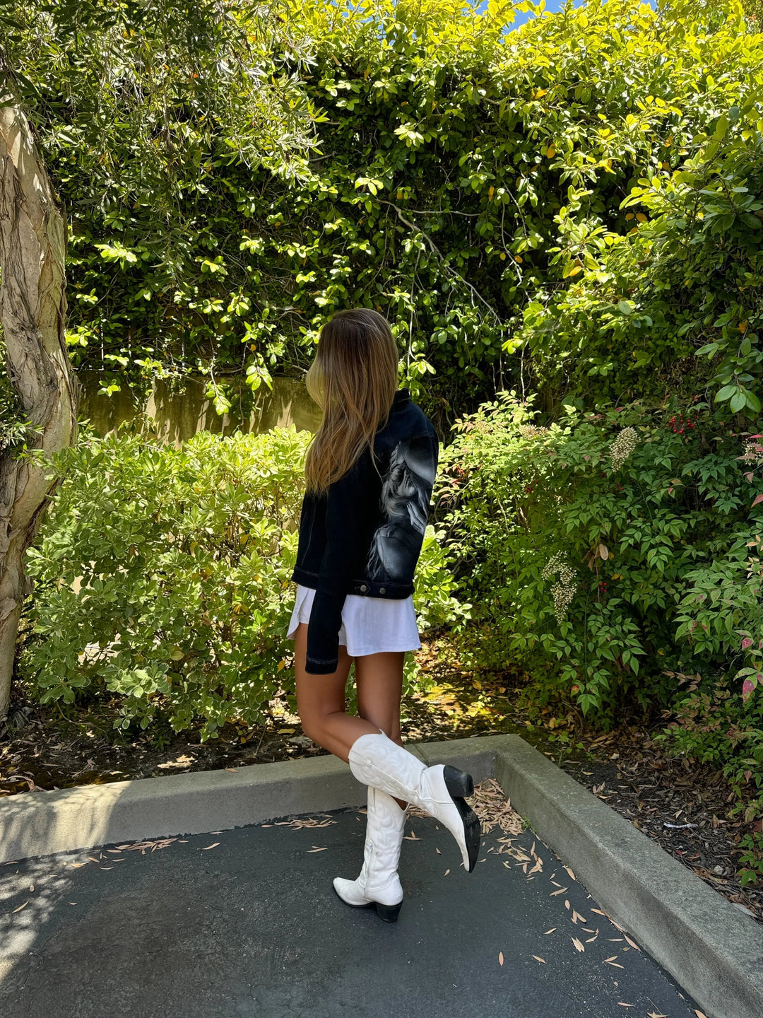 Taylor Swift Tortured Poets Denim Jacket – Hand-Painted “TTPD” Era Fan Art Pop Brush - Adam Benet Shaw