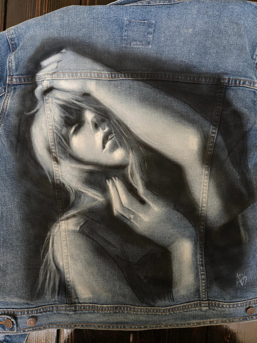 Taylor Swift “Tortured Poets” Custom Denim Jacket - Hand-Painted Tortured Poets Era Jacket Pop Brush - Adam Benet Shaw