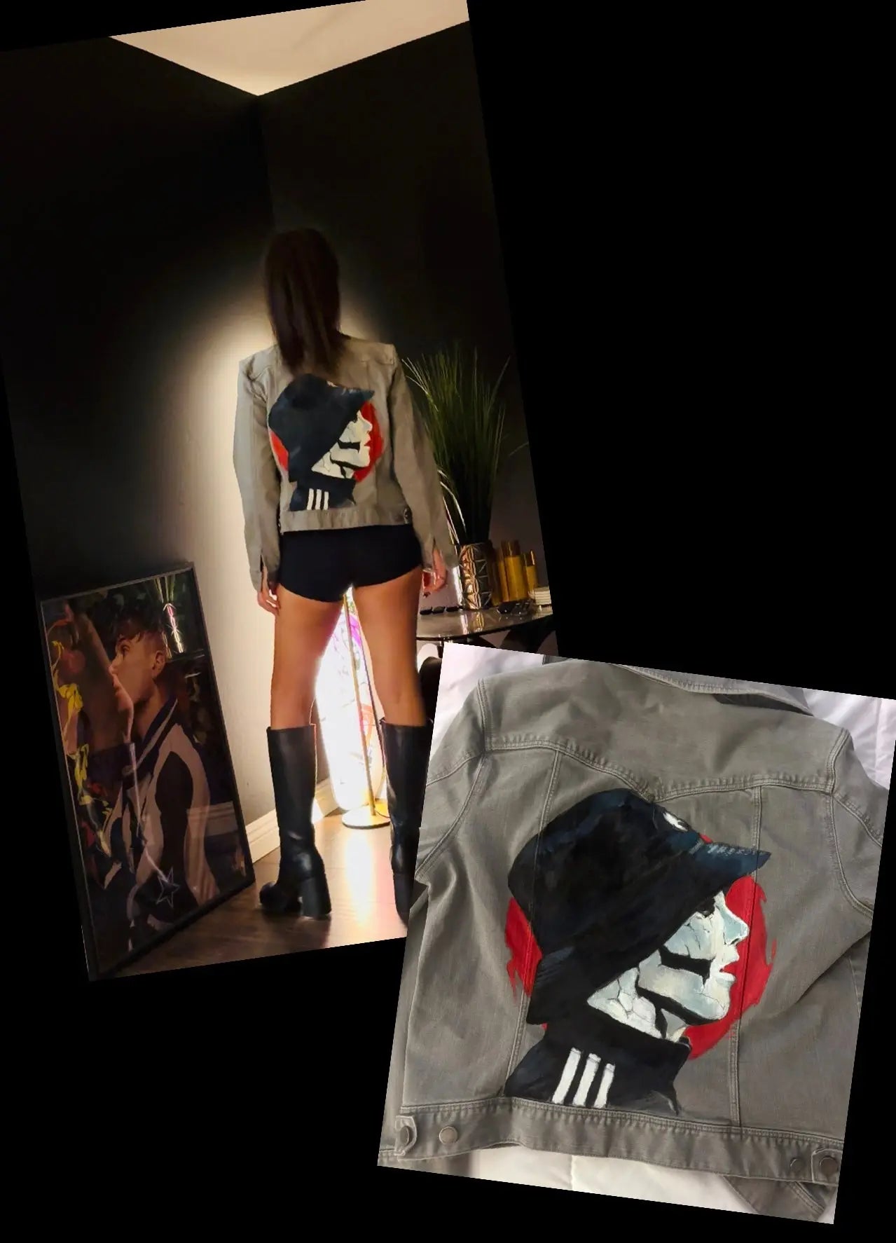 The Skinner Brothers Custom Denim Jacket – Hand-Painted Airbrushed Skinner Brothers Jacket Pop Brush - Adam Benet Shaw